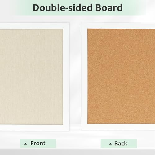 DOLLAR BOSS Double-Sided Bulletin Boards with Linen, 24"x18" Cork Board - Image 6