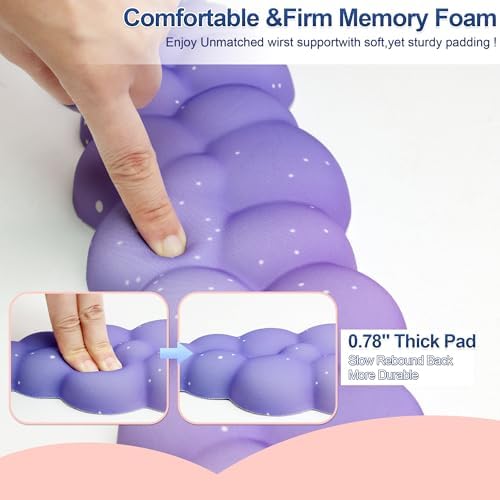 Silky Cloud Wrist Rest Set for Keyboard & Mouse, 16.9", Purple Star - Image 5