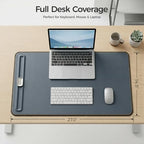 Desk Mat – Double-Sided Vegan Leather & Felt | Built-In Magnetic Cable Organizer & File Storage | Premium Workspace Pad for Office, Gaming & Creative Professionals-（Green） - Image 2