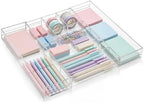 Briwooody Clear Acrylic Drawer Organizer Expandable,9 Compartments,Large by Briwooody