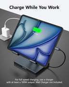 2026 iPad Pro Stand USB C Hub, Multiport Adapter for iPad Air M5 M4 M3 13 11 12.9 Inch Docking Station 4K 60Hz HDMI, RJ45 Ethernet, SD/TF Card Reader, USB 3.0 Port, iPad A16 Galaxy Tablet DeX Dock - Image 6