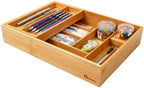 2-Tier Drawer Organizer Kitchen Utensil Silverware Drawer Organizer, cutlery Silverware Tray for Drawer , Bathroom dressing table Makeup drawer organizer box tool Stationery Cosmetics Storage Box - Image 4