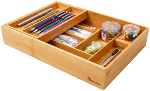 2-Tier Drawer Organizer Kitchen Utensil Silverware Drawer Organizer, cutlery Silverware Tray for Drawer , Bathroom dressing table Makeup drawer organizer box tool Stationery Cosmetics Storage Box - Image 4