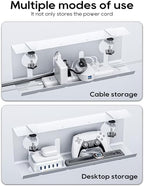 NODOCA No Drill Under Desk Cable Management Tray, 17'' Wire Management, Punch-Free Clamp on, Metal Cable Tray, Wire Organizer Under Desk, Under Desk Basket for Office and Home, White(2 Packs) - Image 6