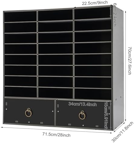 Adjustable Literature Organizer,24 Slots Desktop Mail Center Storage - Image 2