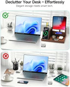 Fast Wireless Charging Station with Desk Organizer for iPhone 17/16/15/15 Pro/14/14 Pro Max/14 Pro/14 Plus/13/13 Pro Max/13 Pro/and iPhone 12/11 Series, Nightstand Desktop Organizer, Brown - Image 7