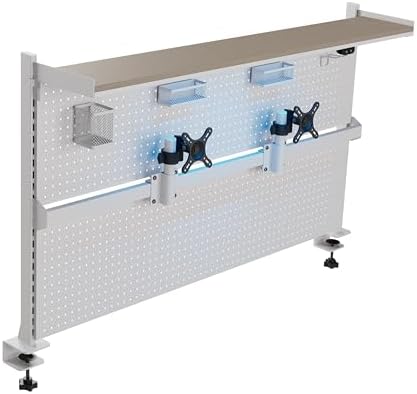 EUREKA ERGONOMIC Desk Pegboard Dual Monitor Stand 59x34 White by EUREKAERGONOMIC