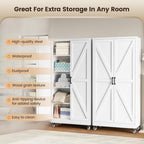 72"White Metal Kitchen Storage Cabinets Freestanding Garage Storage Cabinet - Image 5