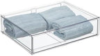 mDesign Wide Plastic Stackable Bathroom Storage Organizer Bin with Pull Out Drawer for Cabinet, Vanity, Shelf, Cupboard, Cabinet, Countertop, Closet Organization - Lumiere Collection - 2 Pack - Clear - Image 7
