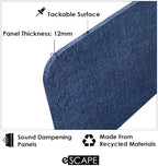 Escape 16" Freestanding Desk Divider | Eco-Friendly Acoustic Privacy Screen | Noise Reducing Desk Partition | 23" Wide | Ocean - Image 5