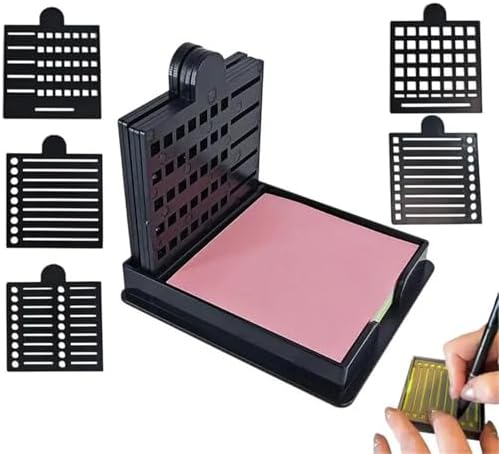 Sticky Note Holder with Stencil Set, 2-Pack Desk Organizer for 3x3 Pads by Unknown