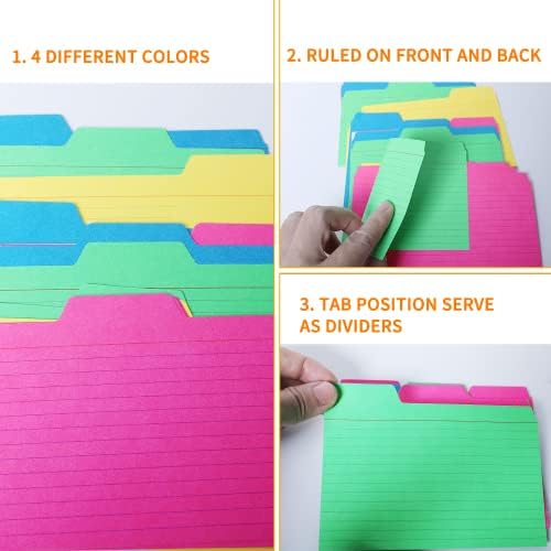 JUNDUN Index Card Holder with 48 Pieces 3x5 Inch Index Card Dividers - Image 5