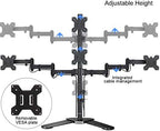 Suptek Quad LED LCD Monitor Stand up Free-Standing Desk Stand Extra Tall 31.5" Pole Heavy Duty Fully Adjustable Mount for 4 (3+1) / Four Screens up to 27 inch (ML6864) - Image 5