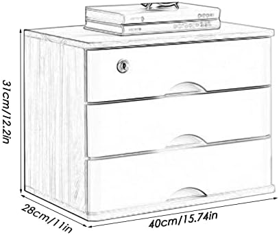 Desktop File Cabinet - Desktop Storage Box with Drawers - Solid Wood Storage Box - Desktop Organizer, with Drawer Wooden Artist Storage Supply Box, Multi Level Countertop,B-3 Drawer - Image 2