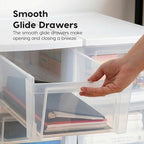 IRIS USA 3-Drawer Slim Narrow Storage Organizer, 2-Pack, White/Clear - Image 5