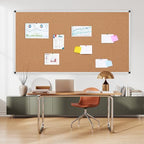 Extra Large Cork Bulletin Board 96" X 48", Silver Aluminum Framed 8'x4' Corkboard for Wall, Wall Mounted Notice Pin Board with 18 Push Pins for School, Home & Office - Image 3