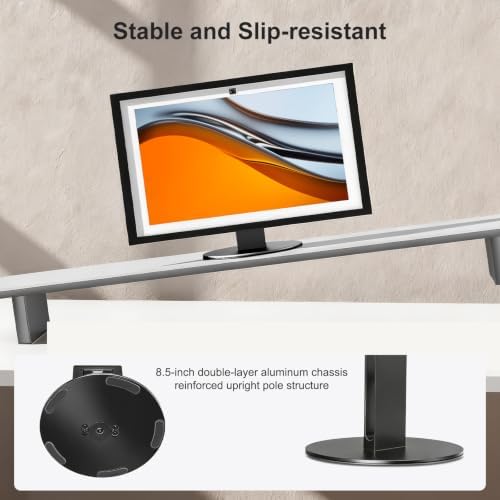 UPERGO Stand for Monitor 15" - 24", 180° Tiltable Heavy Duty All Aluminum Base, Compatible with Smart Displays & VESA Mount Speakers, Easy Assembly (Black) - Image 7