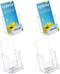 xydstay 4x9 Acrylic Brochure Holder with Business Card Holder, 4 Pack by xydled