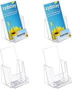xydstay 4x9 Acrylic Brochure Holder with Business Card Holder, 4 Pack by xydled