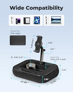 Viozon Kindle Pillow Stand Holder, Phone holder for Bed, Laptop Lap Desk with Mouse Pad,Compatible with 4.7-13" Kindle/Tablet/Phone,10-15"Laptop, Snack Bowl&Cup Attachment&Detachable 360°Stand Arm, B - Image 4