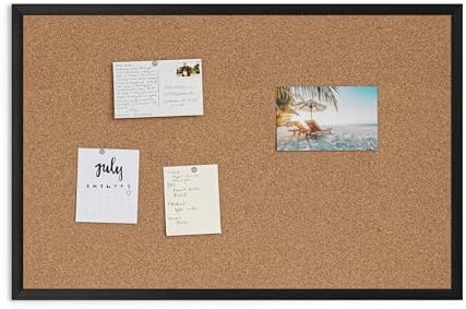 U Brands Cork Bulletin Board, 24'' x 36'', Black Wood Frame - Image 4