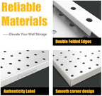 4 Pcs Metal Pegboard Panels 16x33in, White Peg board Wall Organizer - Image 5