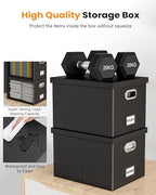 2 Pack File Storage Organizer Box, Portable Filing With Lid, Fit for Letter/Legal Folder Storage, Black (Leather) - Image 5