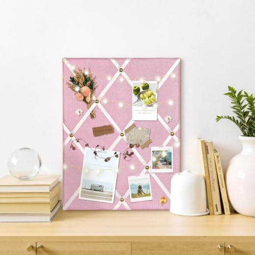 Flannel Fabric Pin Board with Criss-Cross Ribbons, 17x13 in - Image 7