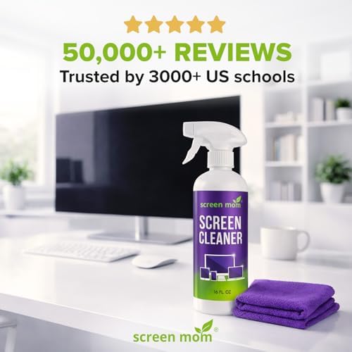 Screen Mom Ultimate Screen Cleaning Kit - 2 Pcs 16oz TV Screen Cleaner Spray and 6 Pcs Microfiber Cloths TV Cleaner Spray and Cloth, Laptop, Phone, iPad, Car and Computer Cleaning Kit Electronic - Image 5