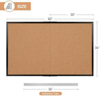 Extra Large Cork Bulletin Board 60" X 36", Foldable Notice Pin Board for Wall, Black Wood Framed 5'x3' Corkboard, Wall Mounted Noticeboard with 36 Push Pins for School, Home & Office - Image 3