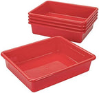 Storex Letter Size Flat Storage Tray – Organizer Bin for Classroom, Office and Home, Red, 5-Pack (62518U05C) , 10 x 13 x 3 Inches - Image 3