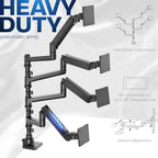 VIVO Pneumatic Arm Quad Ultrawide Monitor Extra Tall Desk Mount for Up to 49 inch Screens Individual Arm Capacity, Max 38 inch Screens for 4 Ultra Wides Up to 44 lbs, Black, STAND-V400D - Image 5