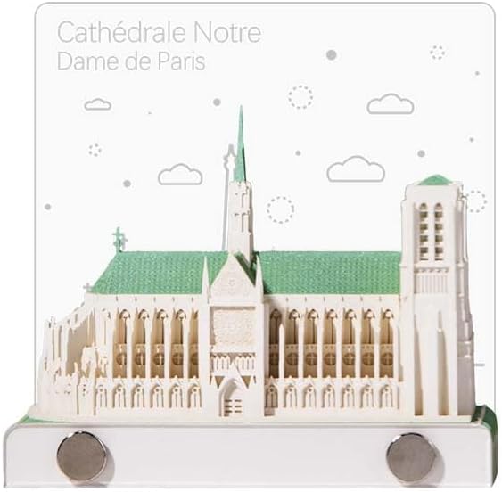 3D Memo Pad, 3D Calendar 2027, Time Piece Calendar, Tear-Off Calendars 2027, 3D Paper Carving Art Memo Pad, Art Carving Sticky Notes for Office Home Gifts Ornaments (Notre-Dame de Paris) by JCSY