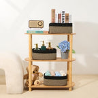 MiniArk Small Storage Baskets for Organizing | Closet Organizer Bins | Shelf Toy Basket | Woven Rope Baskets | Cube Decorative Box | Shallow Basket | 11.5x7.5x4.7” | 4 Packs Black Brown - Image 6