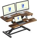 FLEXISPOT Standing Desk Converter 36" Desk Riser for Dual Monitor, Sit Stand Computer Workstation with Spacious Keyboard Tray, Ergonomic Height Adjustable Stand Up Desk Riser, Rustic Brown by Unknown