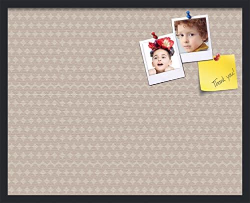 PinPix 30x24 inch Cork Bulletin Board. This Decorative Framed Pin Board Comes with Diamond Pattern in Light Pink and Cream Design and Satin Black. Ideal for Home, Office Decor or School (PinPix-294) by PinPixBulletinBoards