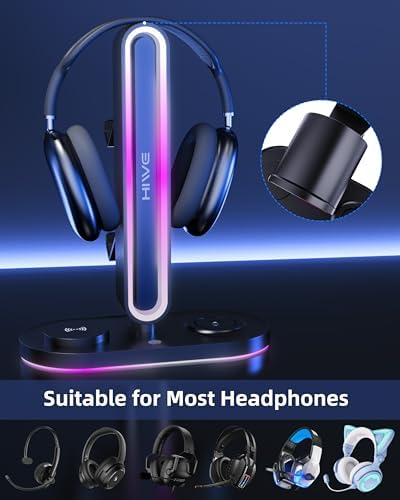 Headphone Stand, Dual Controller Holder, MagSafe Charger for iPhone/iWatch - Image 4