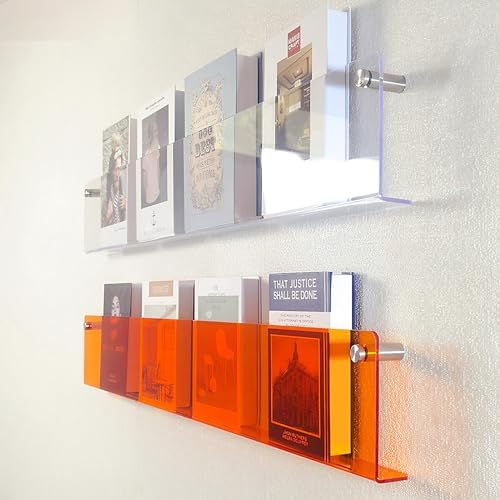 ROYALITA 2-Pack Acrylic Magazine Holder Brochure Holder, Orange 17 Inch - Image 5