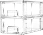 Vtopmart 2 Pack Stackable Clear Drawer with Dividers by Vtopmart