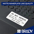 Brady Metallised Polyester Pre-Sized Labels for Label Printer BMP51/BMP53/M511-260 Self Adhesive Printer Labels - Black on Light Grey (38,10 mm (W) x 19,05 mm (H)) - M5-30-428 - Image 4