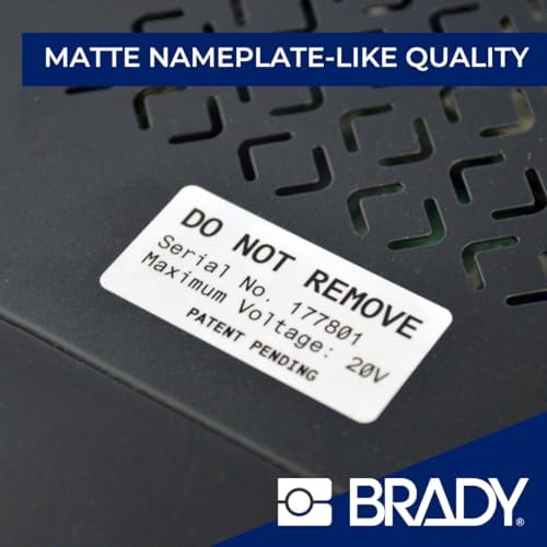 Brady Metallised Polyester Pre-Sized Labels for Label Printer BMP51/BMP53/M511-260 Self Adhesive Printer Labels - Black on Light Grey (38,10 mm (W) x 19,05 mm (H)) - M5-30-428 - Image 4