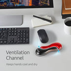 Kensington Slim Duo Gel Mouse Wrist Rest Support Cushion for Low Profile Mice & Trackballs, Ergonomic Mouse Wrist Support for Pain Relief, Comfortable Non-Skid Gel, Red 7.56" x 2.83" x 0.87" K62440NA - Image 4