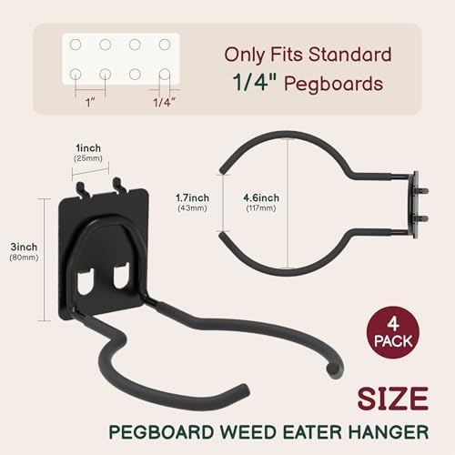 4-Pack Heavy Duty Weed Eater Pegboard Hooks - Image 2