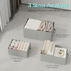 Storage Basket, Closet Organizer, 3 Pack, Grey, 18.5x11x7.9 In - Image 5