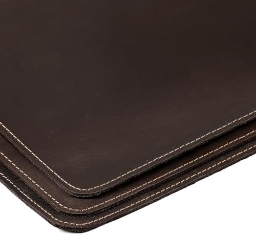 Full Grain Genuine Leather Desk Pad Large Retro Mouse Pad 35.4" x 17.7" Vintage Leather Desk Protector Desktop Cover Non-Slip Writing Blotter Coffee Bar Mat for Office Home - Image 2