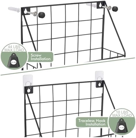 Mail Holder Magazine Basket 2Pack Black Wall Mount File Organizer Wood Rack - Image 4