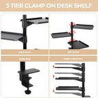 FAHKNS 3-Tier Clamp on Desk Shelf - Multifunctional Desk Clamp Shelf - Image 5