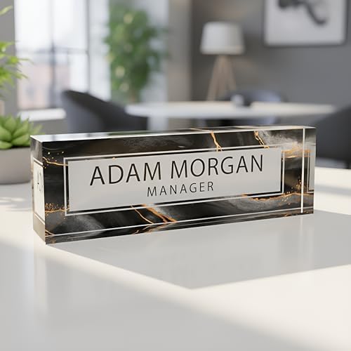 ARTBLOX | Custom Name Plates for Desk, Ideal Office Decoration for Men and Women, Clear Acrylic Desk Name Plate by Artblox