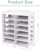 SONGWAY Desktop Mail Sorter Organizer - Small File Organizer for Desk, Desk Bills Storage, 12 Slots Ink Pad and Stamp Pad Storage Rack - Image 3