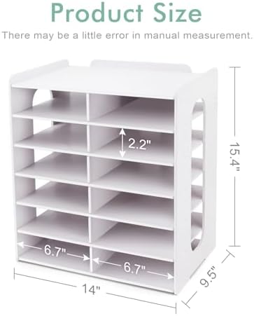 SONGWAY Desktop Mail Sorter Organizer - Small File Organizer for Desk, Desk Bills Storage, 12 Slots Ink Pad and Stamp Pad Storage Rack - Image 3